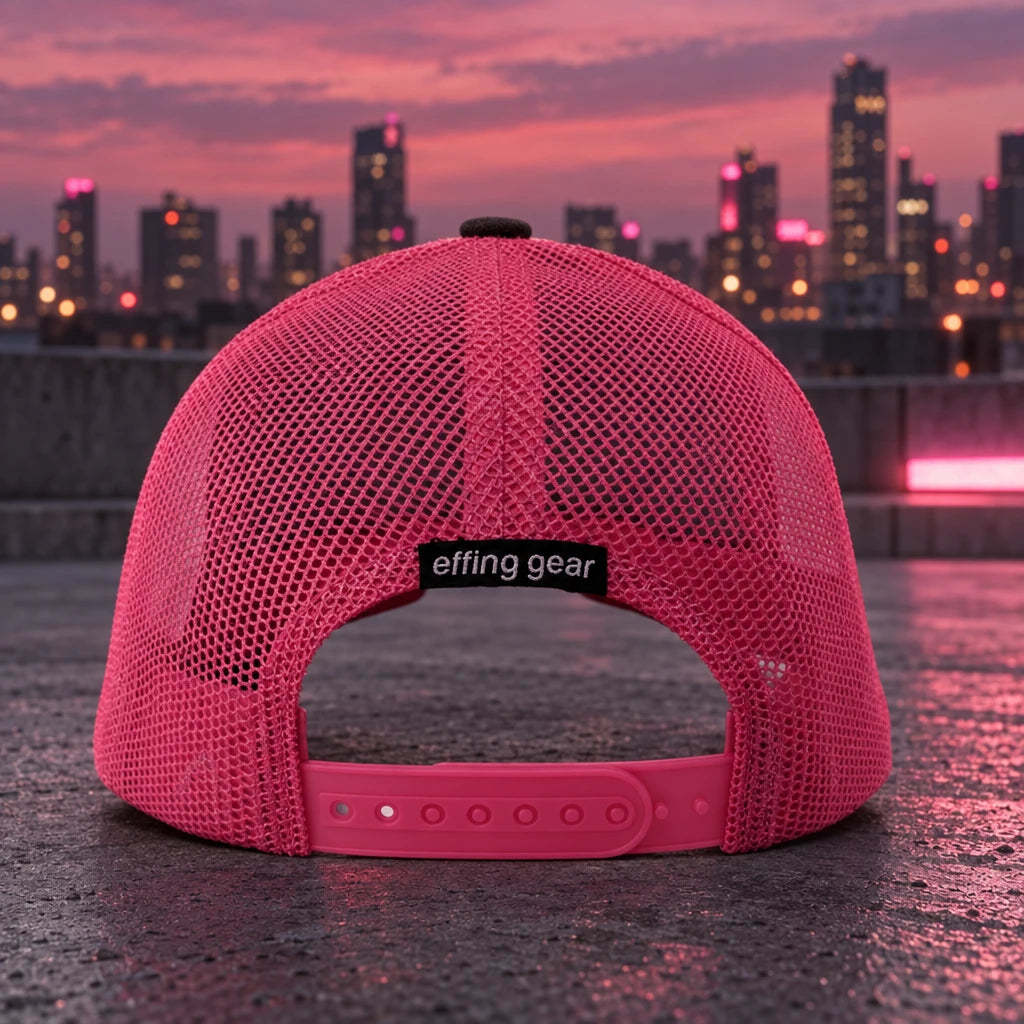 Hat — rear view and closure