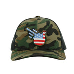 Camo/Black American Double Bird Trucker Snap
