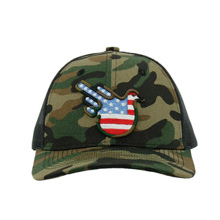 Camo/Black American Double Bird Trucker Snap