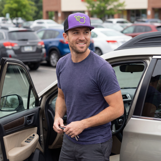 Purple Rain Flat Bill Trucker Snap