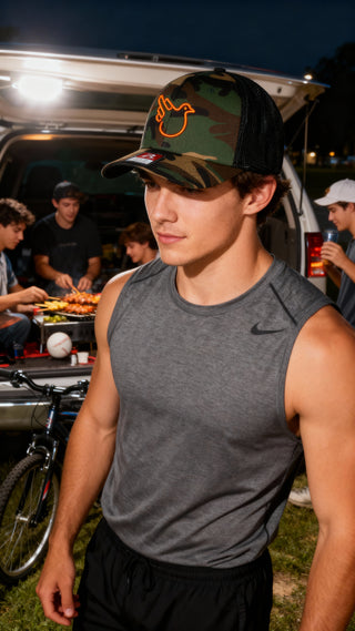 The Cody Camo Fitted Trucker