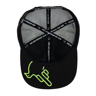 Black Flat Bill Trucker Snap W/ Green Bird - Effing Gear