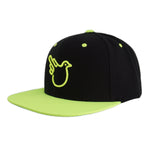 Black & Neon Green Flat Brim Snap - Effing Gear