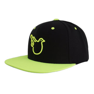 Black & Neon Green Flat Brim Snap - Effing Gear