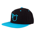 Black & Teal Flat Brim Snap - Effing Gear