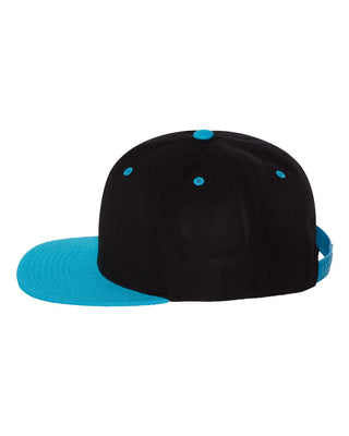 Black & Teal Flat Brim Snap - Effing Gear