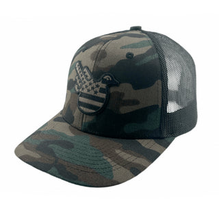 Camo/Black American Storm Bird Trucker Snapback - Effing Gear
