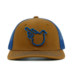 Real Man Biscuit front with blue Double-Bird 3D embroidery