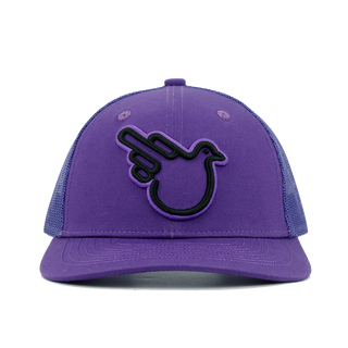 Real Man Purple front with black and purple Double-Bird 3D embroidery