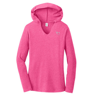 Fuscia V - Neck Triblend Hoodie - Effing Gear