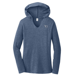 Navy V - Neck Triblend Hoodie - Effing Gear