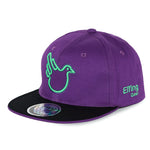 Purple Flat Bill Snap W/ Green Bird - Effing Gear