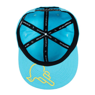 Sky Blue Flat Bill Snapback W/ Pear Bird - Effing Gear
