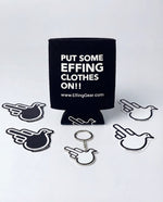 Starter Kit - Stickers (4) , Keychain (White, Black or USA) & Koozie - Effing Gear
