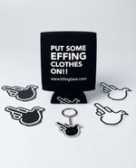Starter Kit - Stickers (4) , Keychain (White, Black or USA) & Koozie - Effing Gear