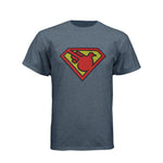 Superbird 6010 triblend tee in vintage navy, front view with upright full-border shield