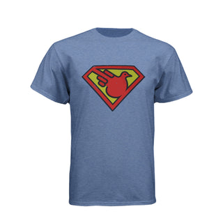 Superbird 6010 triblend tee in vintage royal, front view with upright full-border shield