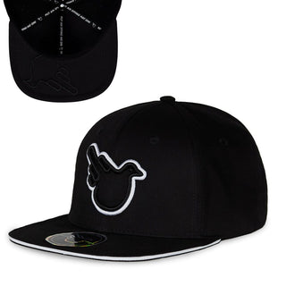 The Snowbird Black and White Flat Bill - Effing Gear