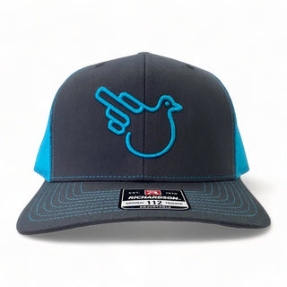 Real Man Blue Mesh Fitted Trucker Hat - Effing Gear