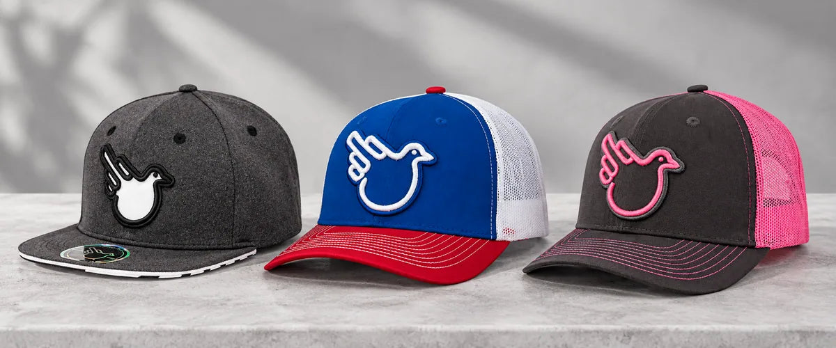 Billiam, American Jim Blue, and Real Man Pink hats